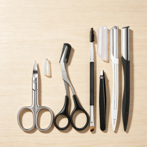 6-in-1 Eyebrow Trimmer Set with Scissors, Razor, Brush