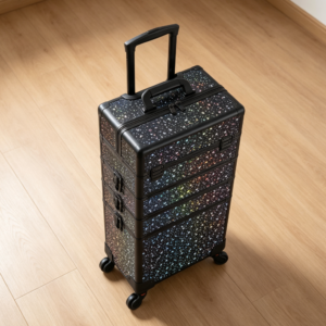 4-in-1 Large Storage Rolling Makeup Cosmetic Trolley Swivel Wheels