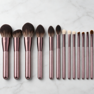 12-Piece Wooden Handle Foundation & Eye Brush Set