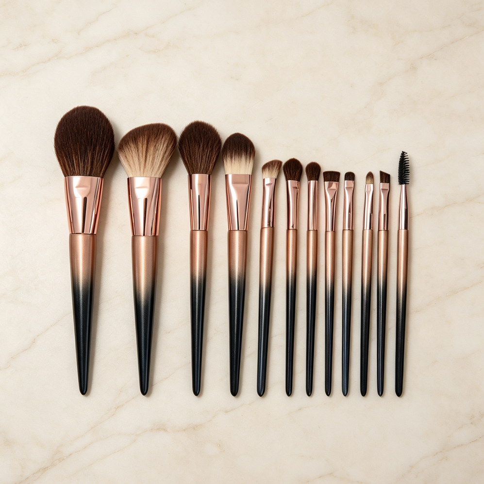 12-Piece Lucite Gradient Blush & Eye Brush Set - Image 2