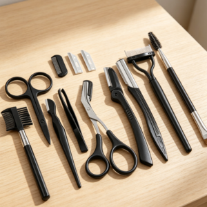9-in-1 Eyebrow Kit with Face Razor, Comb, Brush, Tweezers