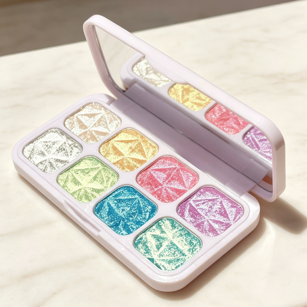 8-Color Iridescent Multichrome Highlighter Palette - Image 2