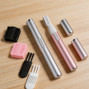 2-Pack Pink & Silver Battery-Operated Mini Eyebrow Trimmer