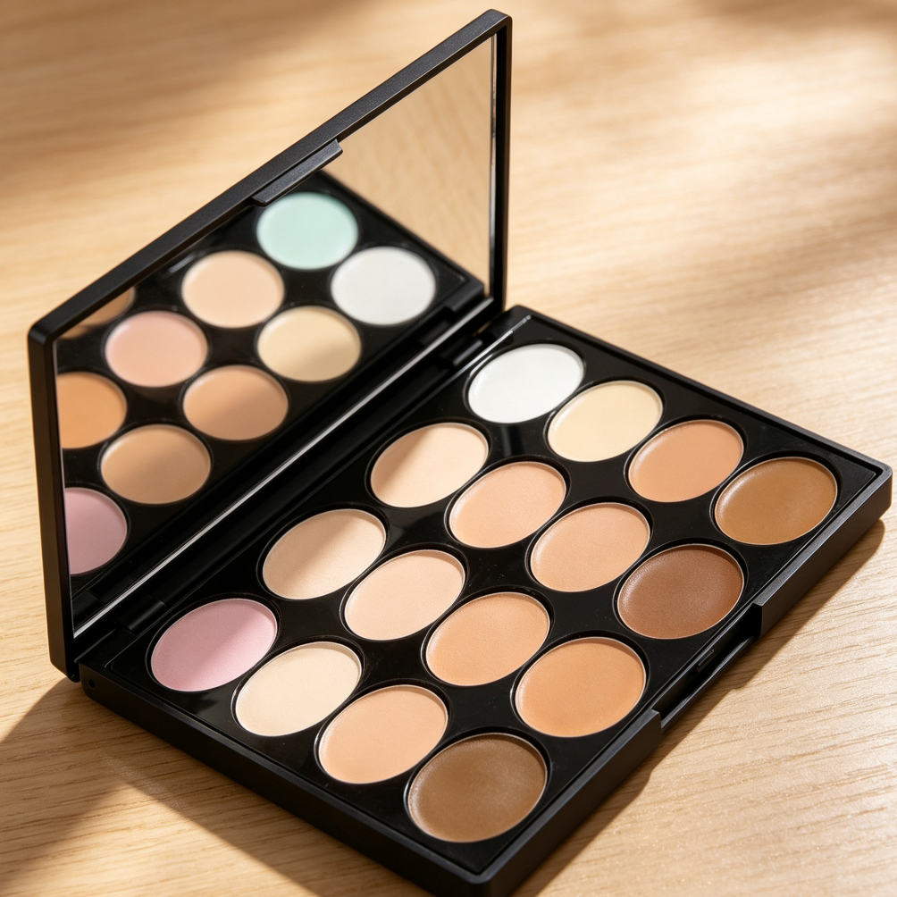 15-Color Camouflage Concealer Palette with Sponge & Brush