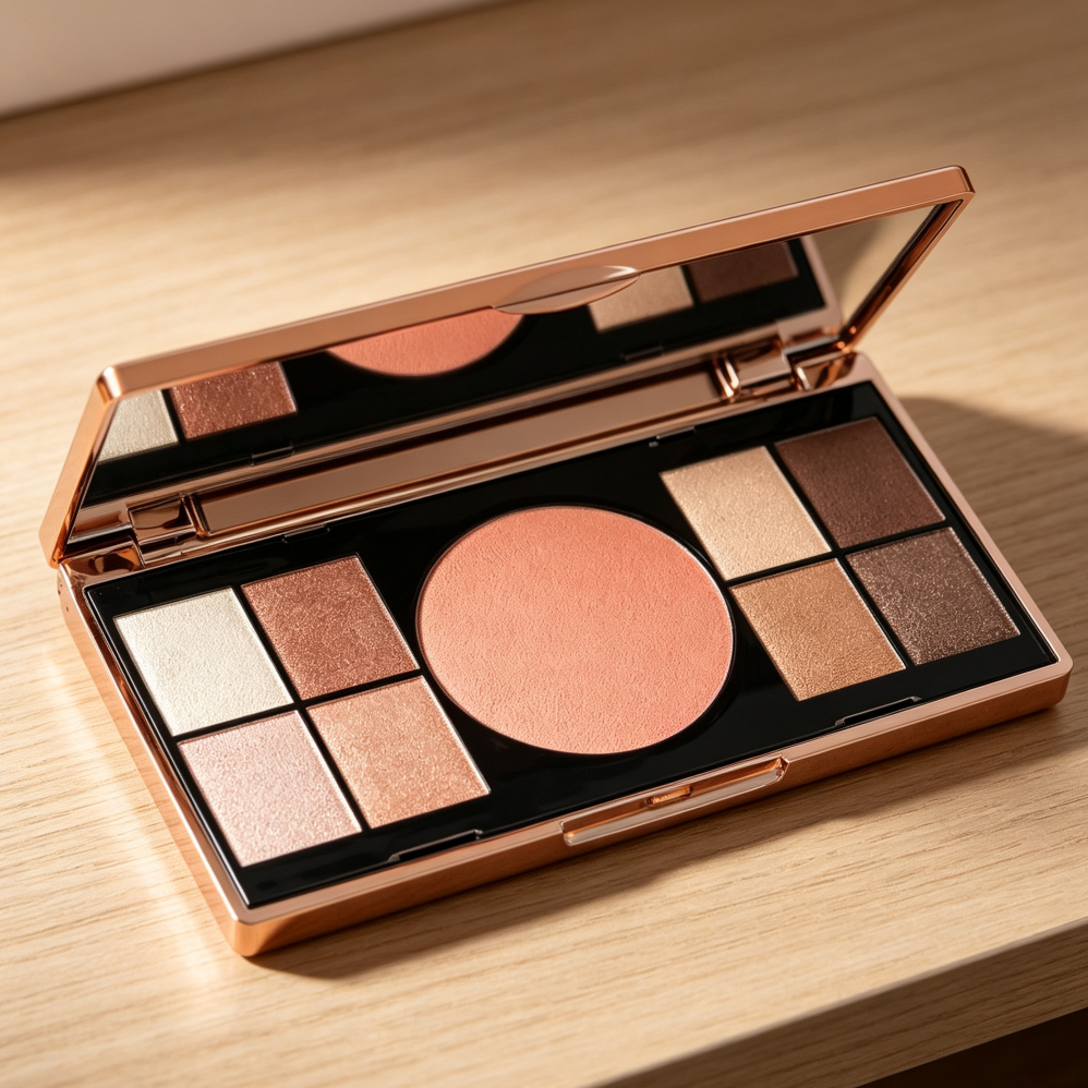 8-Shade Eyeshadow Palette with Blush Vitamin E Enriched - Image 2