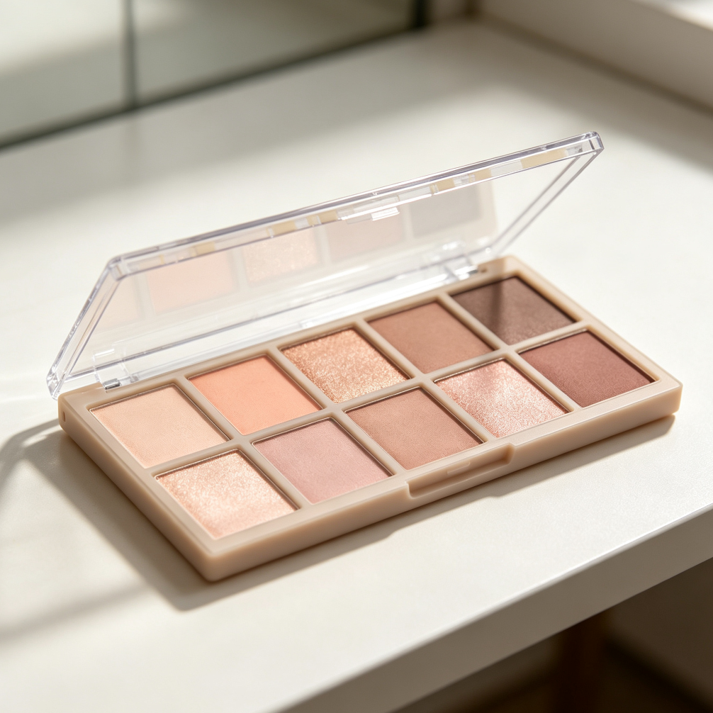 10-Color Matte Nude Milk Tea Eyeshadow Palette with Brush - Image 2