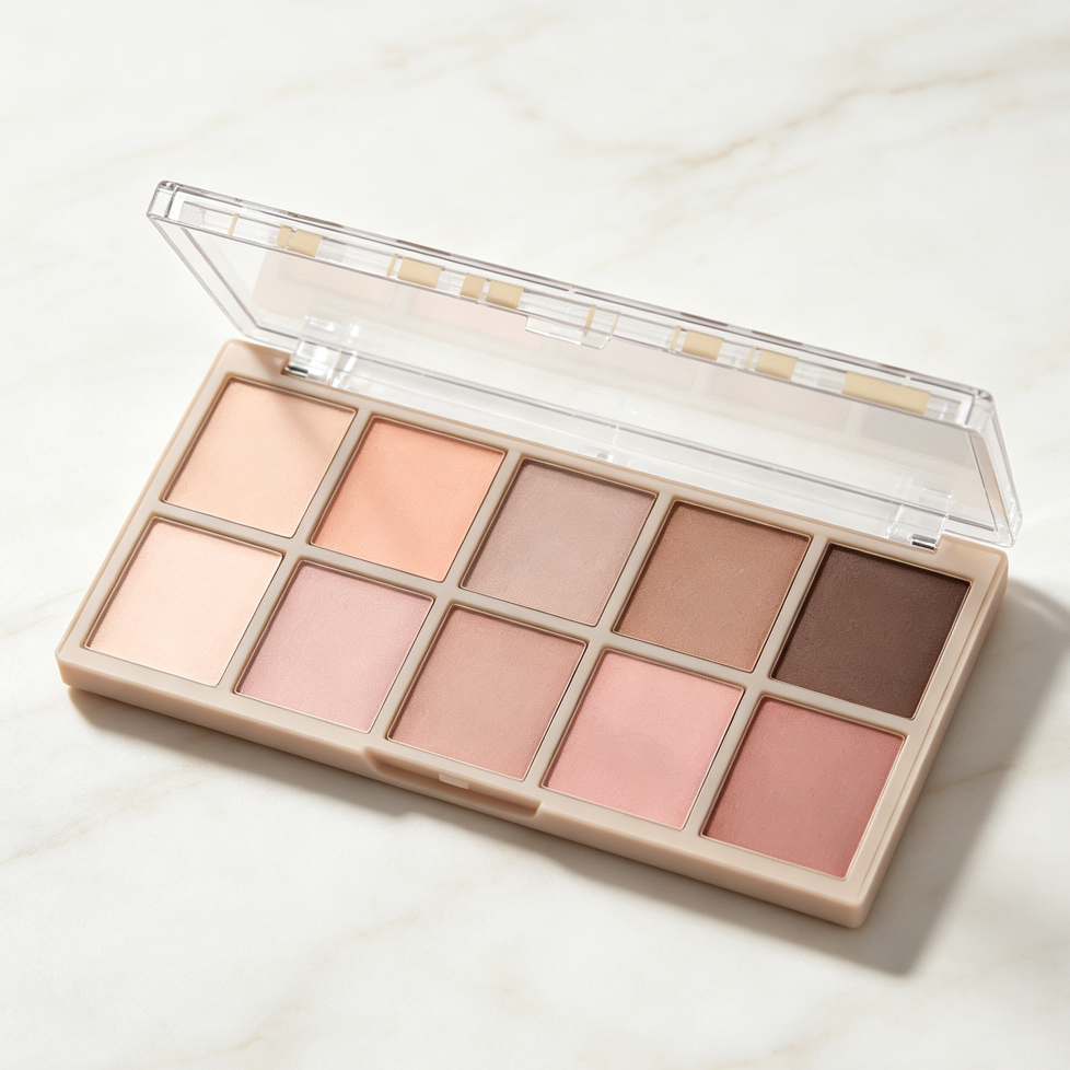 10-Color Matte Nude Milk Tea Eyeshadow Palette with Brush