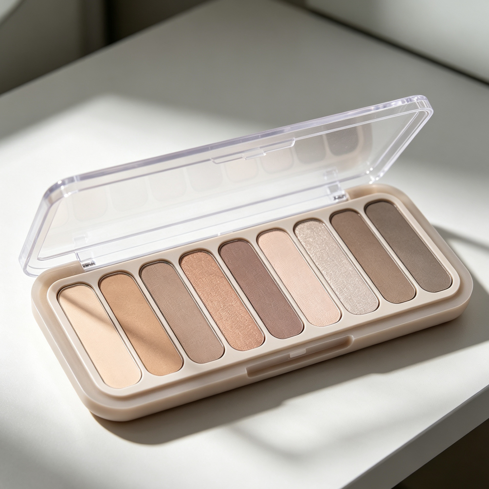 9-Color Matte Naked Cement Eye Palette with Brush - Image 2
