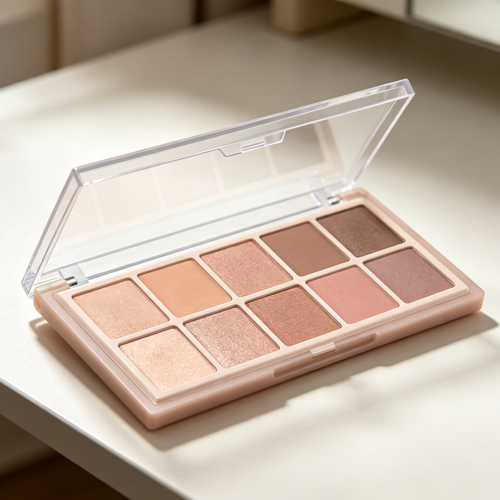 10-Color Neutral Beige Brown Travel Eyeshadow Kit Milk Tea - Image 2