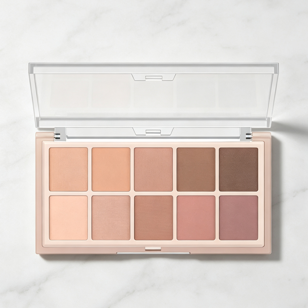 10-Color Neutral Beige Brown Travel Eyeshadow Kit Milk Tea