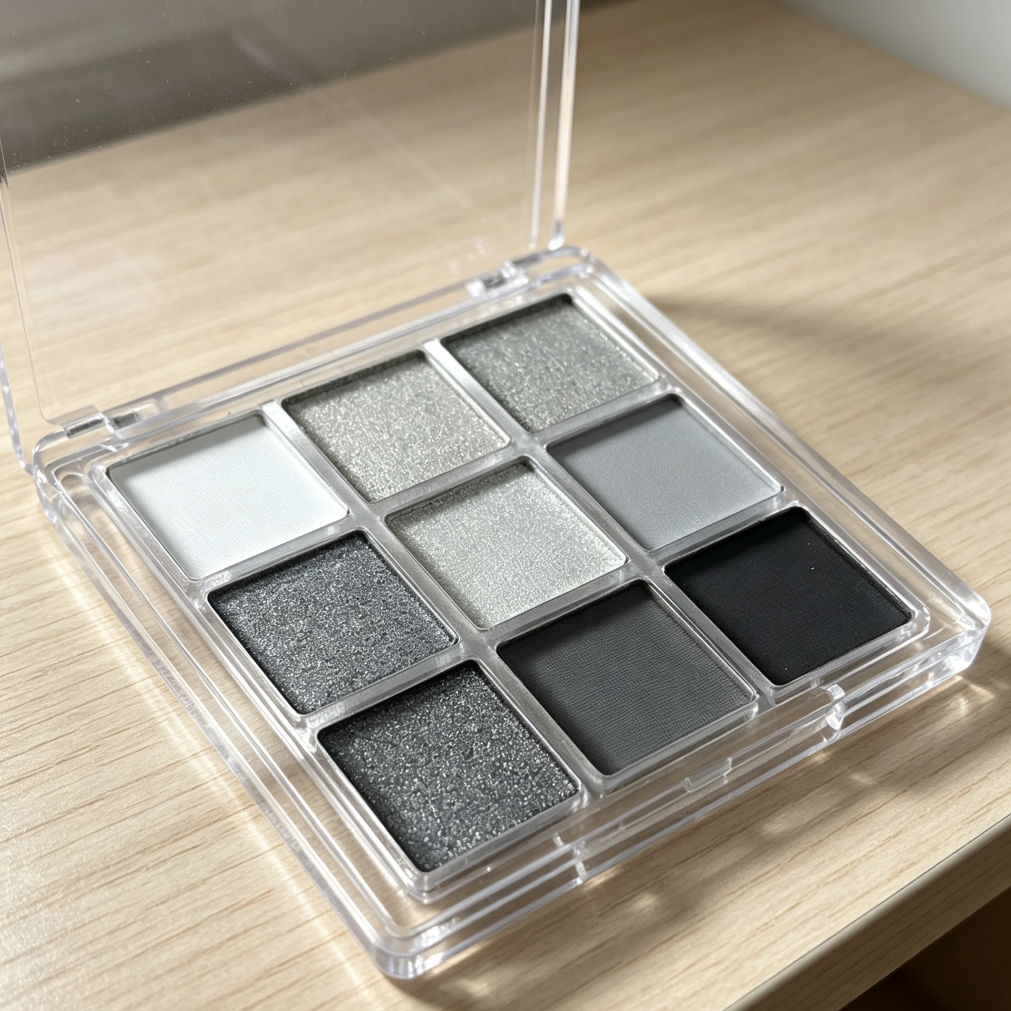 9-Color Black Smokey Matte Glitter Goth Palette - Image 2
