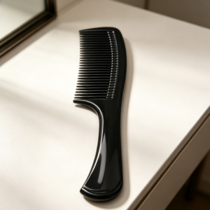 3-Piece Wide-Tooth Ergonomic Grip Comb Set Black