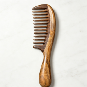 Sandalwood Wide Tooth Anti-Static Detangling Wooden Comb