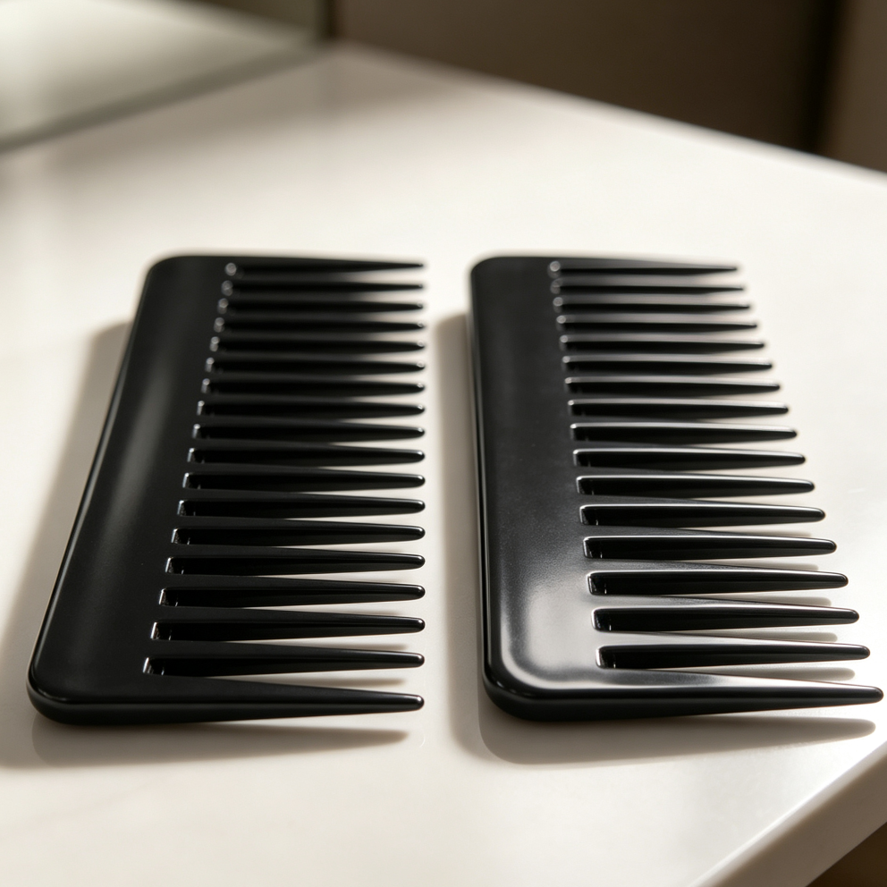 Large Wide Tooth Detangling Comb No Handle Black