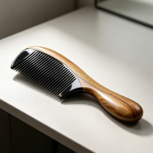 Buffalo Horn & Sandalwood Fine Tooth Anti-Static Comb