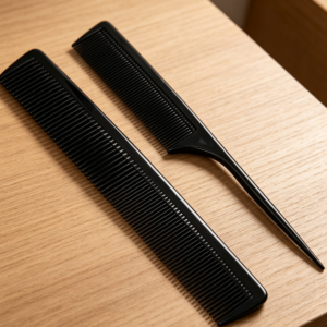 Black Carbon Fiber Fine & Wide Tooth Teasing Comb