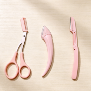 Pink 3-Piece Folding Eyebrow Scissor and Trimmer Set