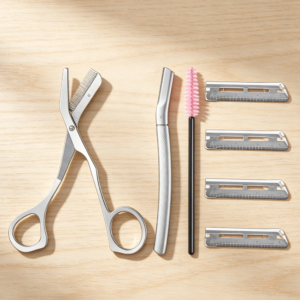 Stainless Steel Eyebrow Scissor with Comb and 3 Blades