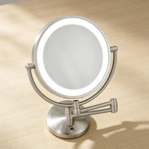 11" Wall-Mounted Cordless Magnification Mirror, 10X/1X