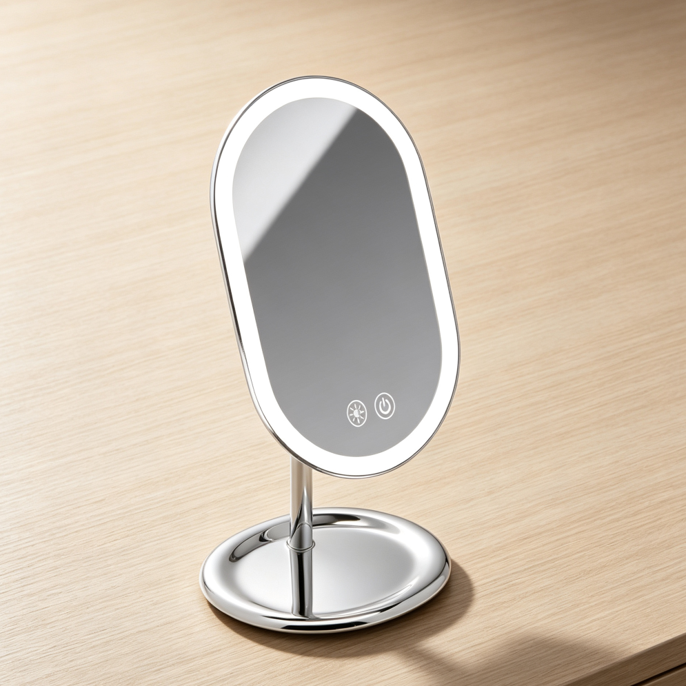 Rechargeable Cordless Dual Magnification Vanity Mirror, Chrome - Image 2