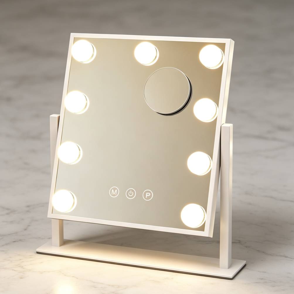 Touch-Control 3-Color Dimmable Lighted Mirror, 10X - Image 2