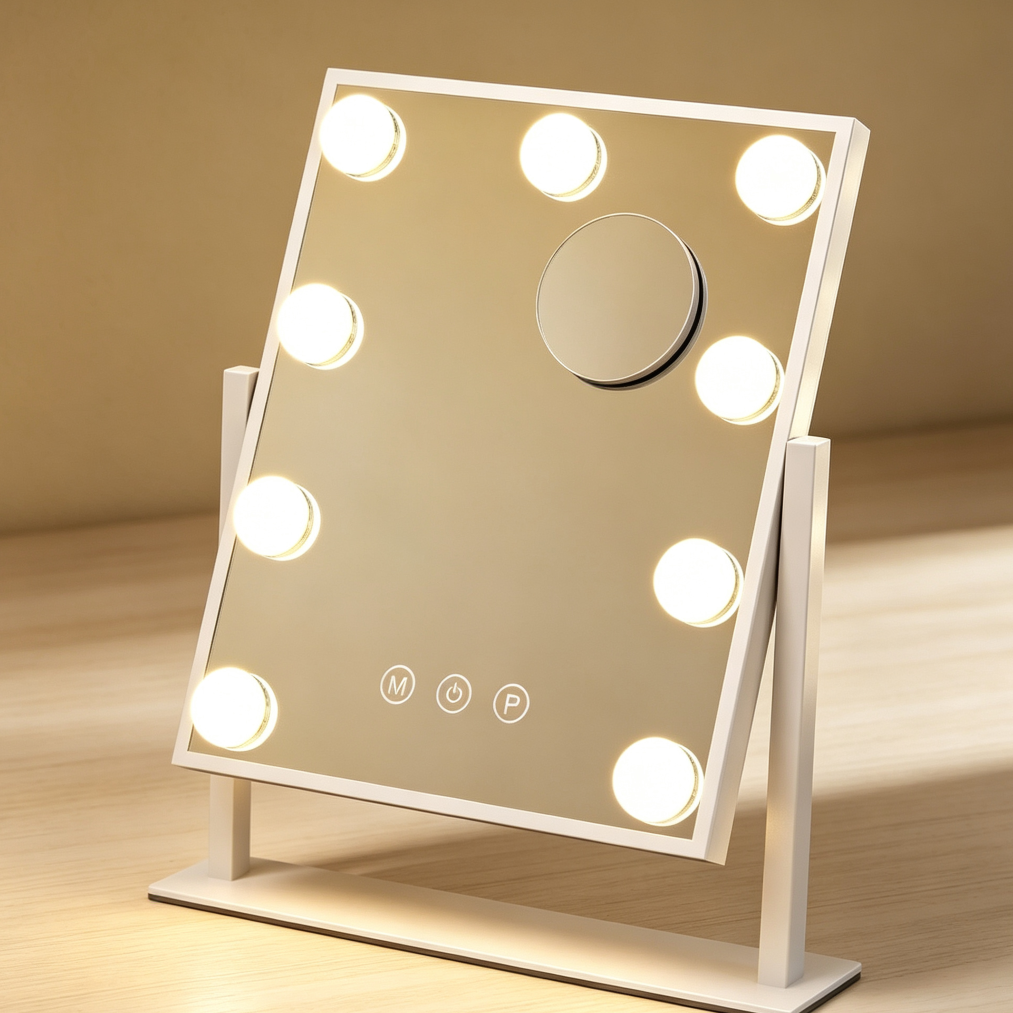 Touch-Control 3-Color Dimmable Lighted Mirror, 10X