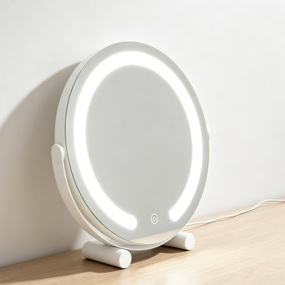 12" LED Makeup Mirror, Smart Touch, 3-Color, 360?? Rotation - Image 2