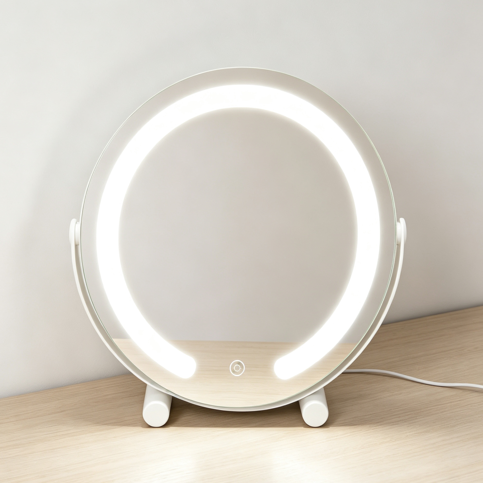 12" LED Makeup Mirror, Smart Touch, 3-Color, 360?? Rotation