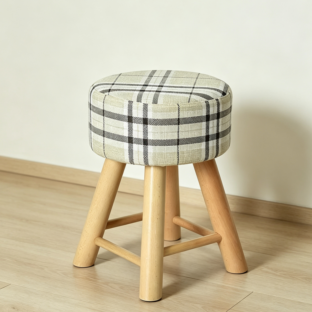 Solid Wood Upholstered Storage Footstool and Makeup Seat - Image 2