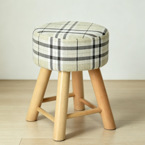 Solid Wood Upholstered Storage Footstool and Makeup Seat
