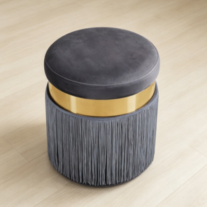 Grey Fabric Creative Multi-Use Footstool and Makeup Chair