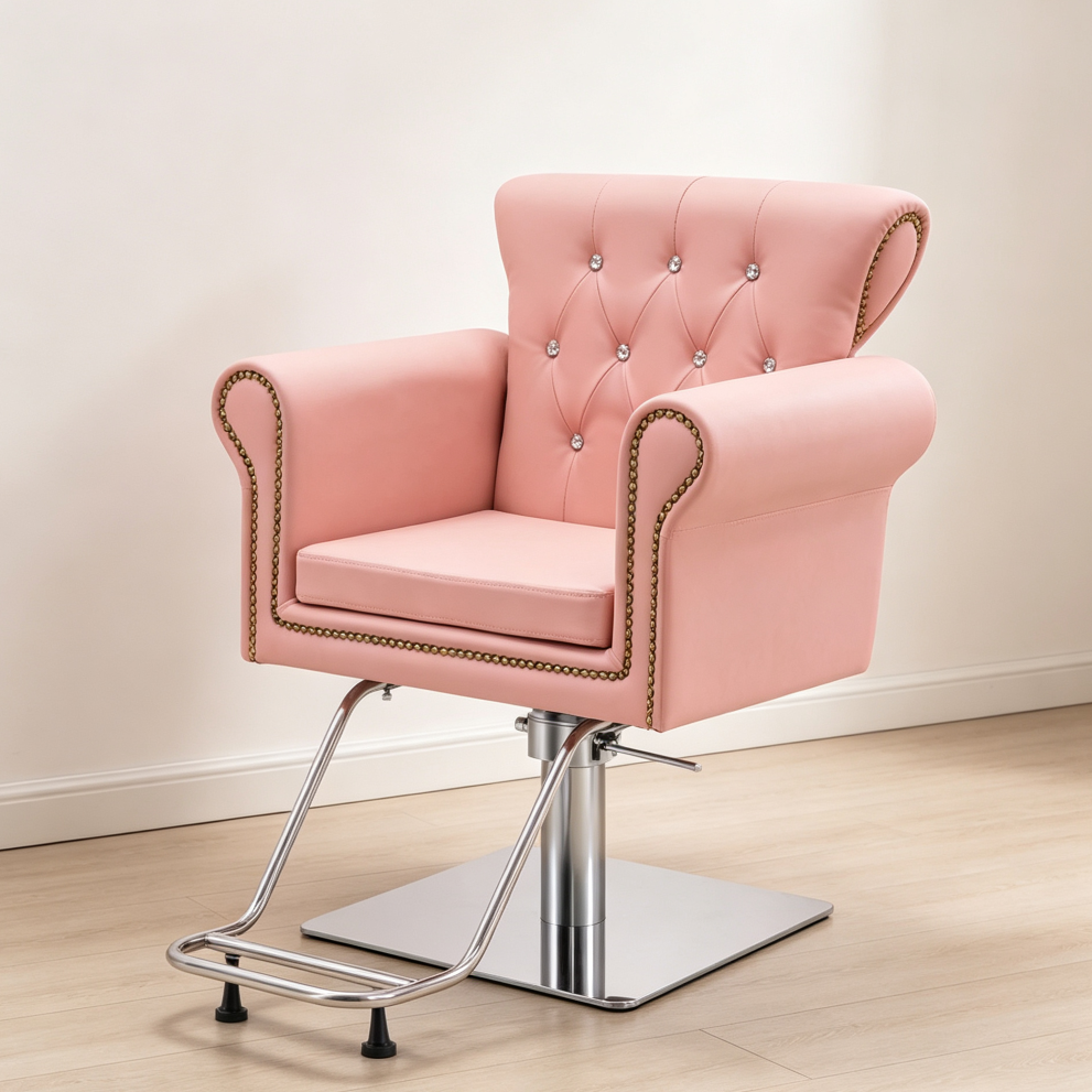 Pink Classic Antique Hydraulic Salon Barber Beauty Chair - Image 2