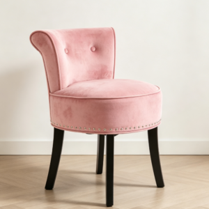 Pink Small Makeup Chair with Backrest, Vanity Gift