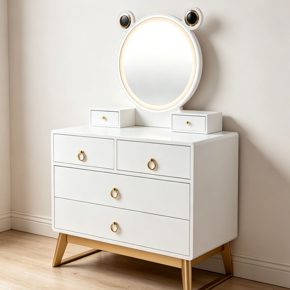 Dressing Table with Stool, Touch Screen Dimming & Speaker - Image 2