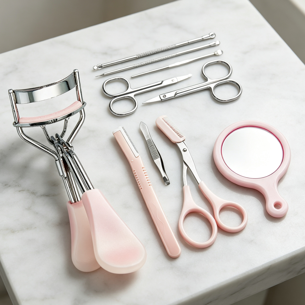 10-in-1 Eyebrow Grooming Tool Set with Curler, Scraper - Image 2